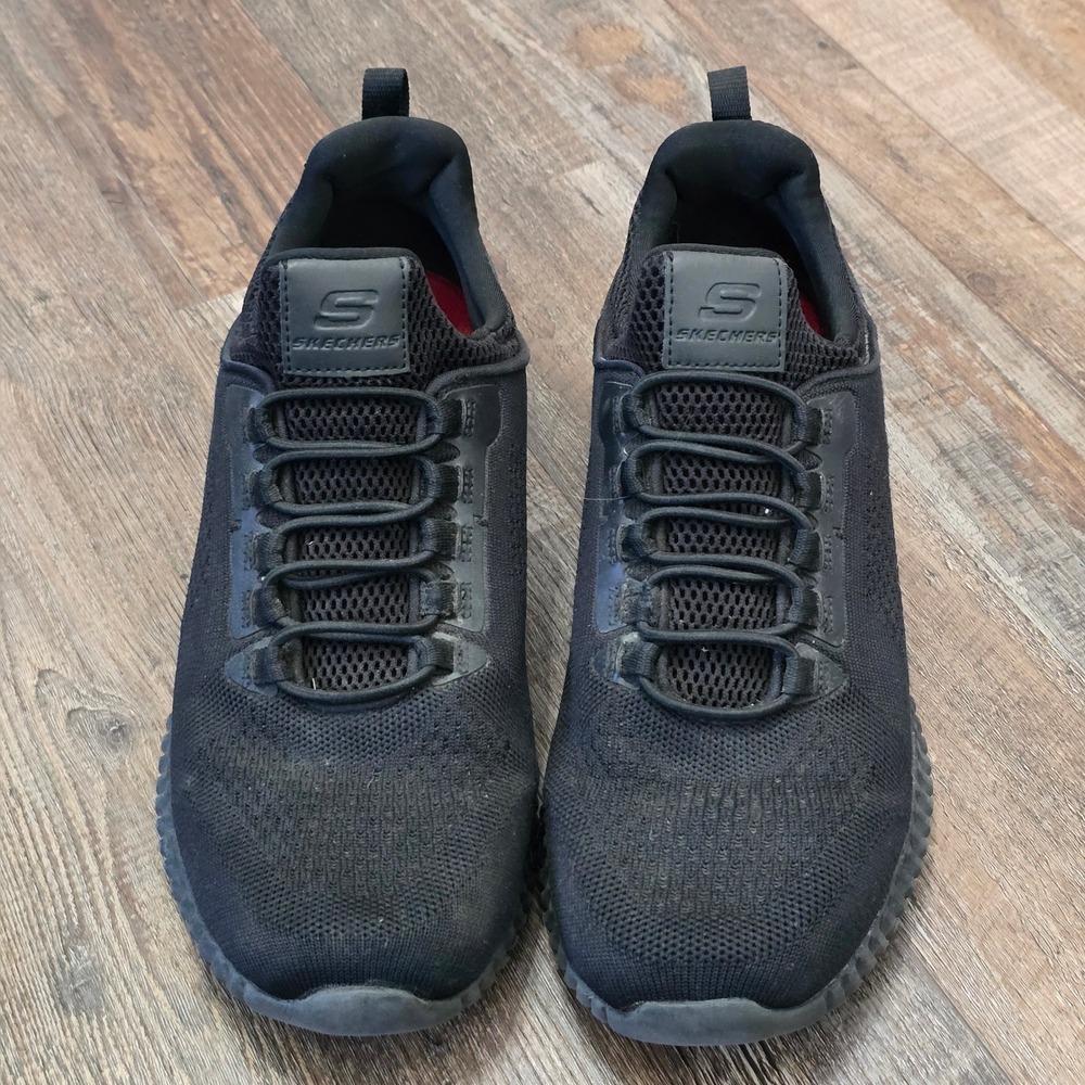 Skechers Cessnock Work Sneaker Mens 8.5 Wide Black Slip Resistant 77188W Comfort